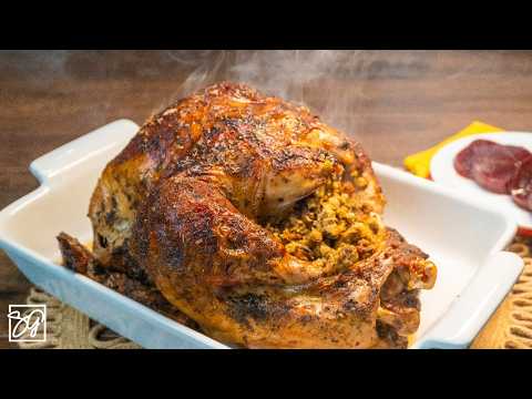 Best Brined and Roasted Thanksgiving Turkey with Stuffing You’ll Ever Have!