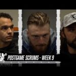 Crosby, Bowers, Ridder, Minshew, Powers-Johnson and Hobbs Postgame Media | Week 9 | NFL