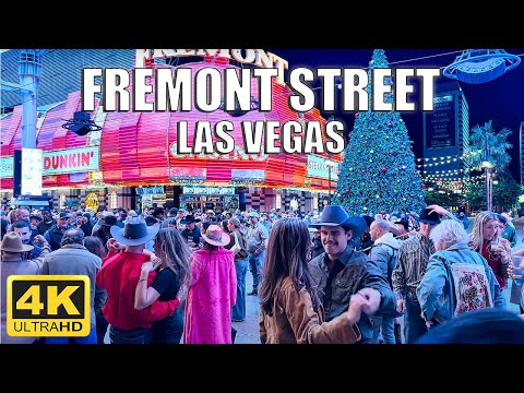 Fremont Street Las Vegas Midnight Walk - December 2024 - Downtown Las Vegas