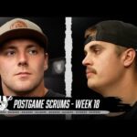 Brock Bowers, Aidan O’Connell and Jakobi Meyers Postgame Media | Week 18 | NFL