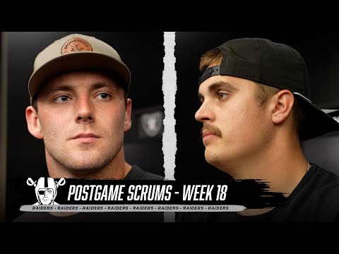 Brock Bowers, Aidan O'Connell and Jakobi Meyers Postgame Media | Week 18 | NFL
