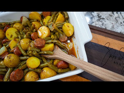 Grandma's Famous Sausage Green Bean Casserole