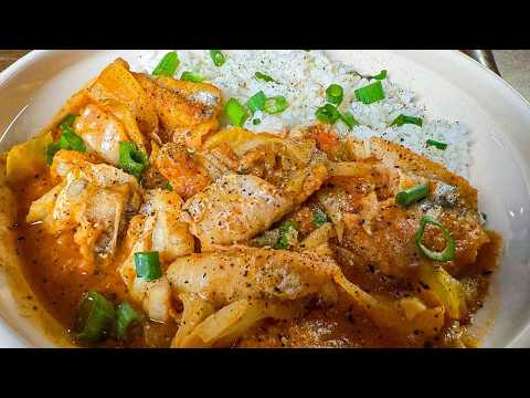 Heart-Healthy Catfish Stew | One Pot Meal with Rice & Cabbage