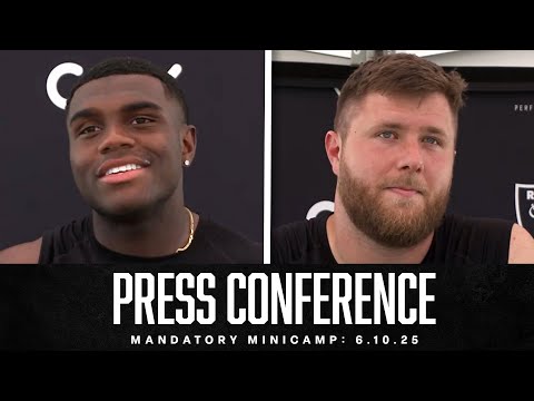 Kolton Miller, Daniel Carlson, Jakorian Bennett and Tom McMahon Presser - 6.10.25