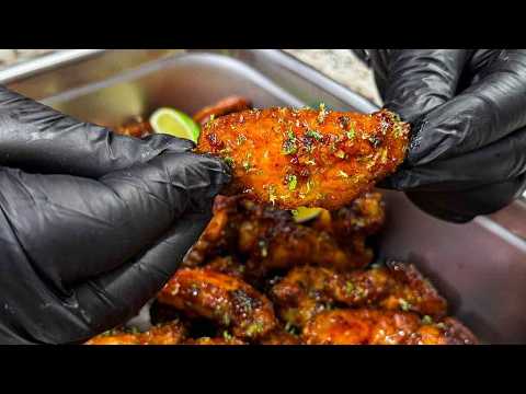 Crispy and Sticky Honey Chipotle Chicken Wings
