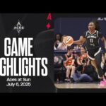 Las Vegas Aces vs Connecticut Sun Highlights | 7.6.25
