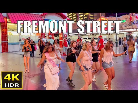 Fremont Street Las Vegas Saturday Night Walk - August 2025 - Downtown Las Vegas