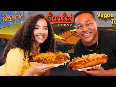 Trying the Famous Earle’s on Crenshaw w/ @LATRYGUY (Iconic LA Chili Dogs!) | Demetria Eats