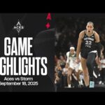 Las Vegas Aces vs Seattle Storm Highlights | 9.18.25