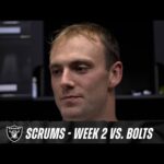 Brock Bowers, Alex Cappa, Eric Stokes and Darnay Holmes Scrums | Week 2 vs. Chargers