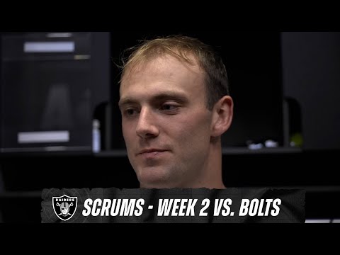 Brock Bowers, Alex Cappa, Eric Stokes and Darnay Holmes Scrums | Week 2 vs. Chargers