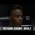 Dont’e Thornton Jr., Jakobi Meyers and DJ Glaze Postgame Media | Week 2