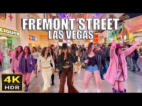 Fremont Street Las Vegas Midnight Walk - December 2025 - Rodeo Takeover - NFR 2025