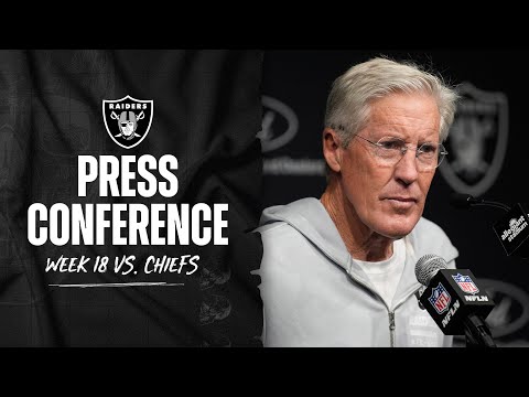 Pete Carroll, Aidan O’Connell and Daniel Carlson Postgame Presser | Week 18