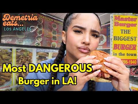I Tried the Most Dangerous Burger in Los Angeles! (Master Burger Review) | Demetria Eats