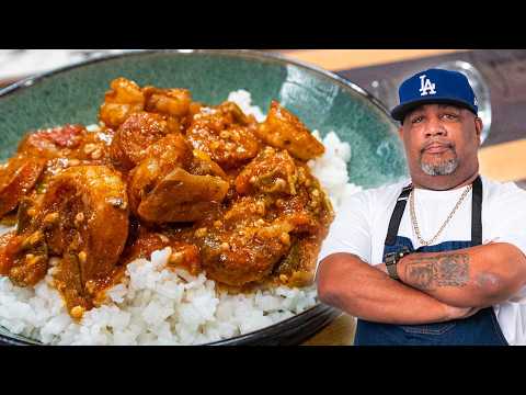 Smothered Okra with Shrimp Recipe | Old-School Southern Flavor