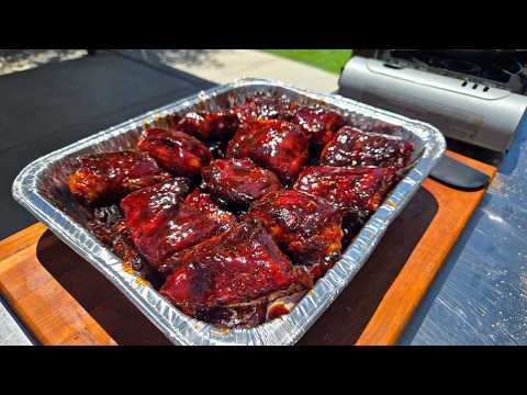 Juneteenth BBQ Rib Tips with Strawberry Hot Honey Sauce