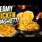 Creamy Chicken Spaghetti | Easy Cheesy Dinner Recipe